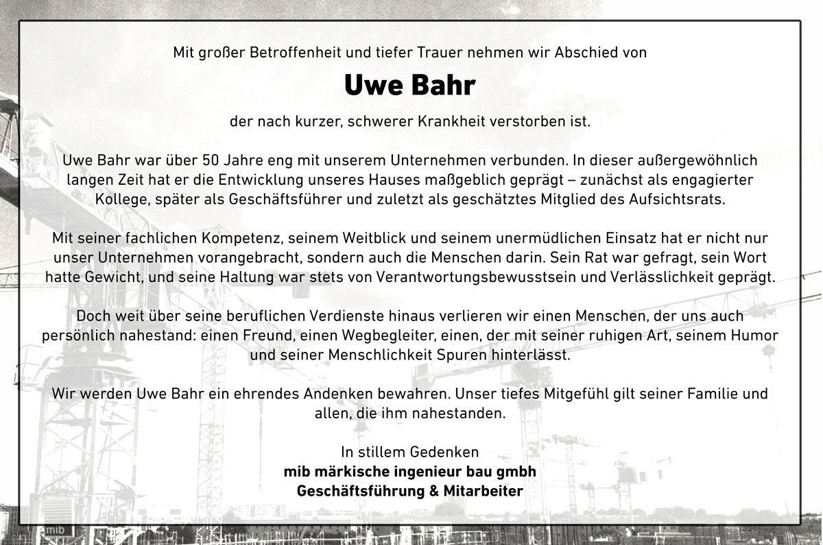 UweBahr Anzeige